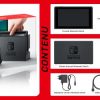 Console Nintendo Switch noire avec manettes Joy-Con droite rouge néon et Joy-Con gauche bleue néon – Image 2
